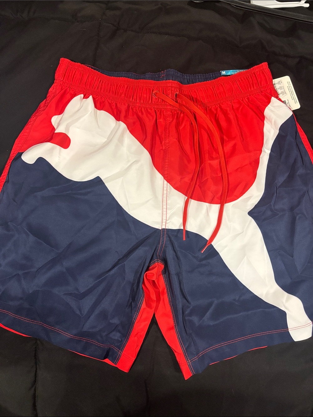 Puma Red White and Navy Blue Men's Swim Trunks
